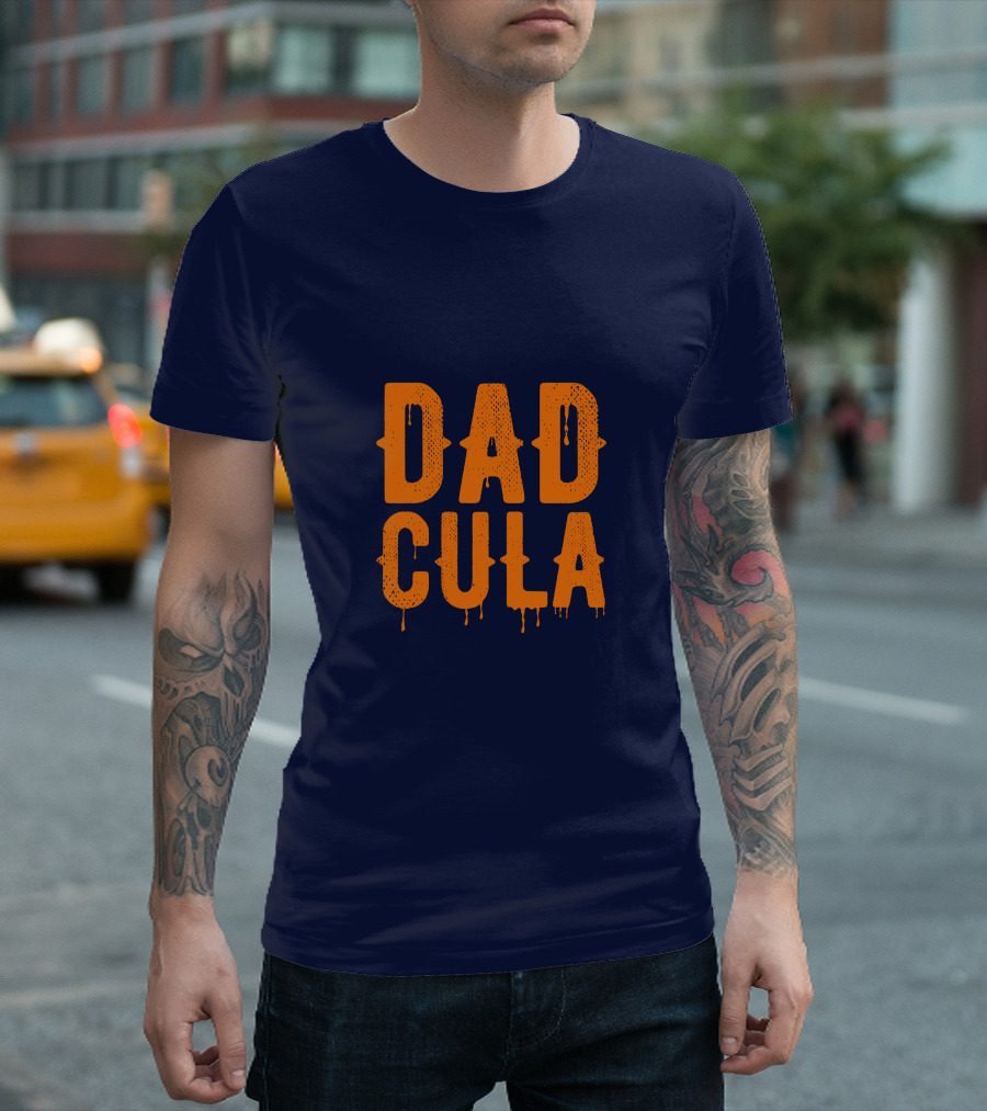 Dadcula Funny Dad Spooky Halloween Vampire Joke T-Shirt