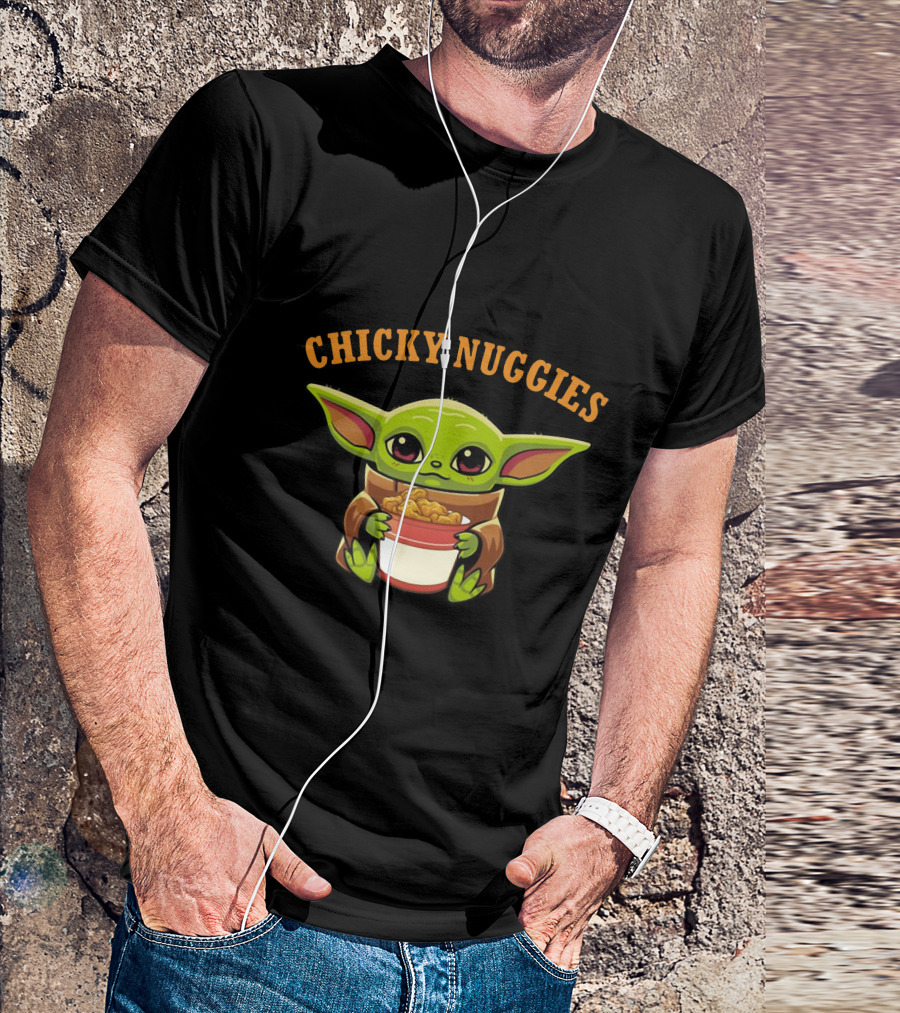 Chicky Nuggies Baby Yoda Holding Nugget Bowl T-Shirt