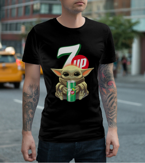 Baby Yoda Holds 7up Can T-Shirt