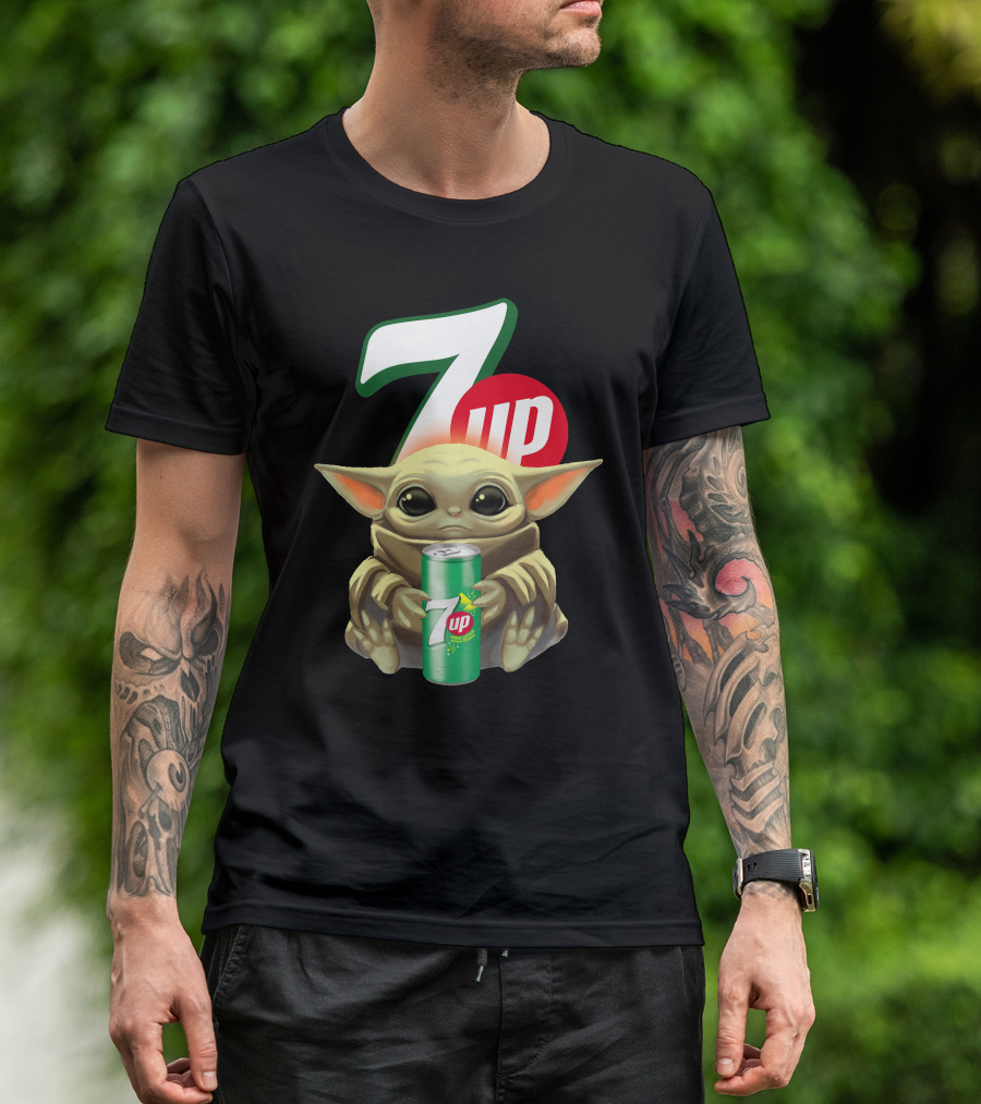 Baby Yoda Holds 7up Can T-Shirt