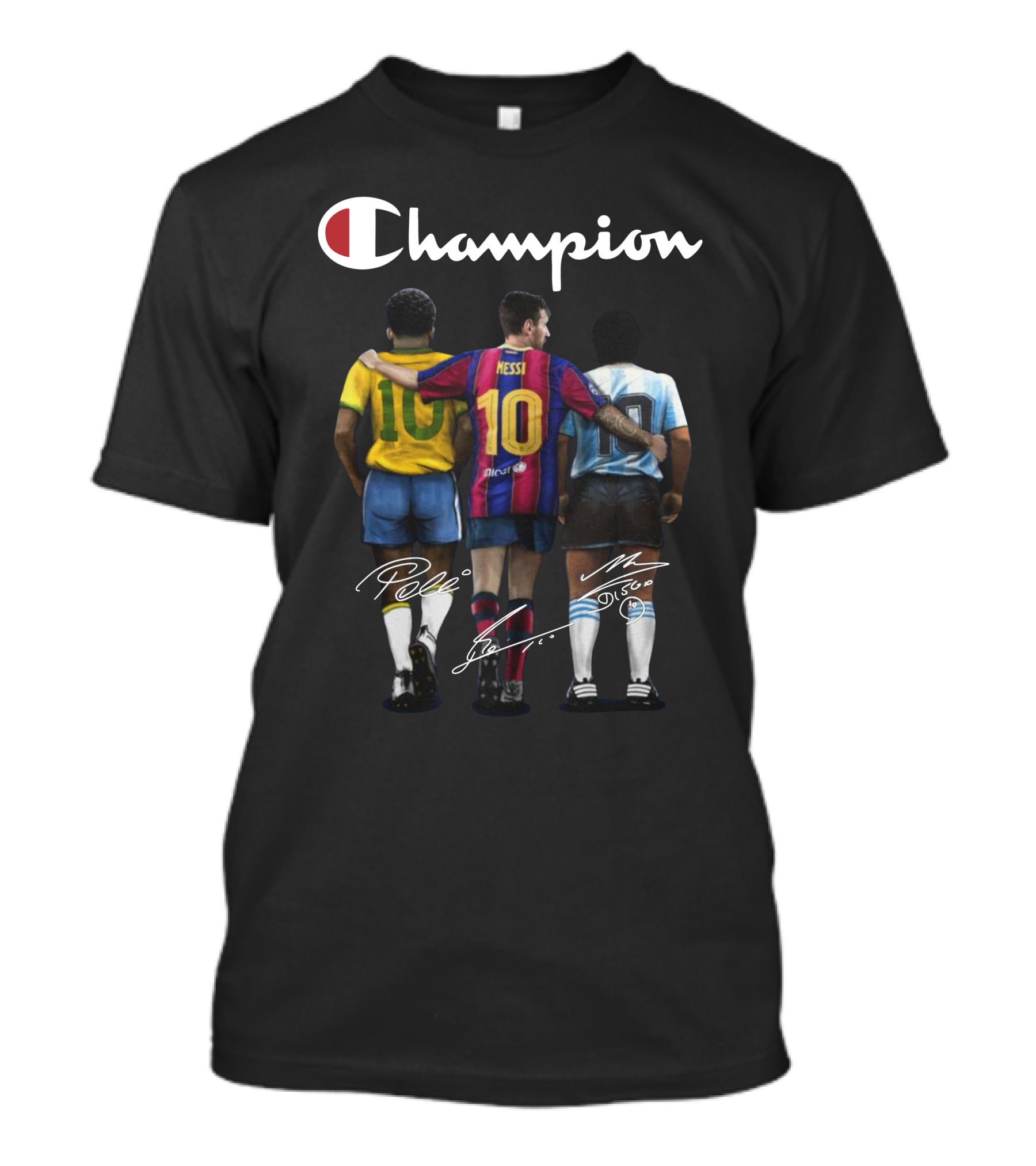 Champion 10 Pel�� Messi Maradona Signatures T-Shirt
