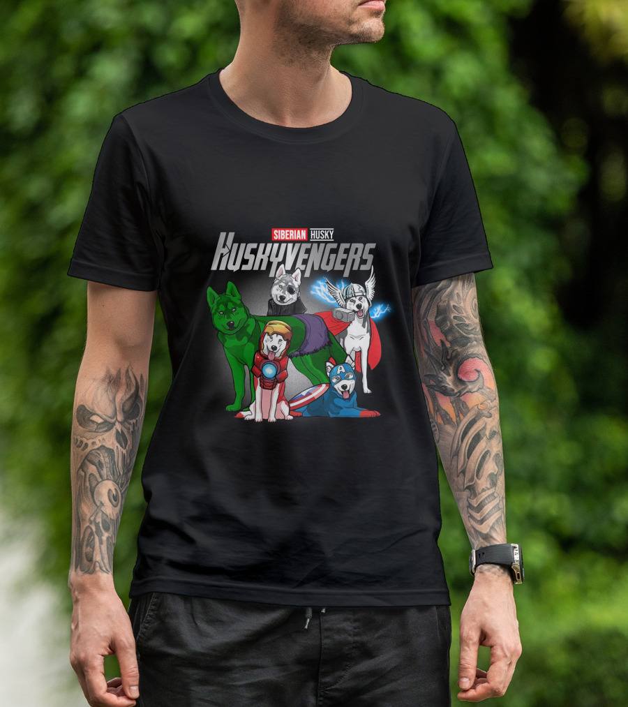 Marvel Siberian Husky Huskyvengers Avengers Crossover Dogs T-Shirt