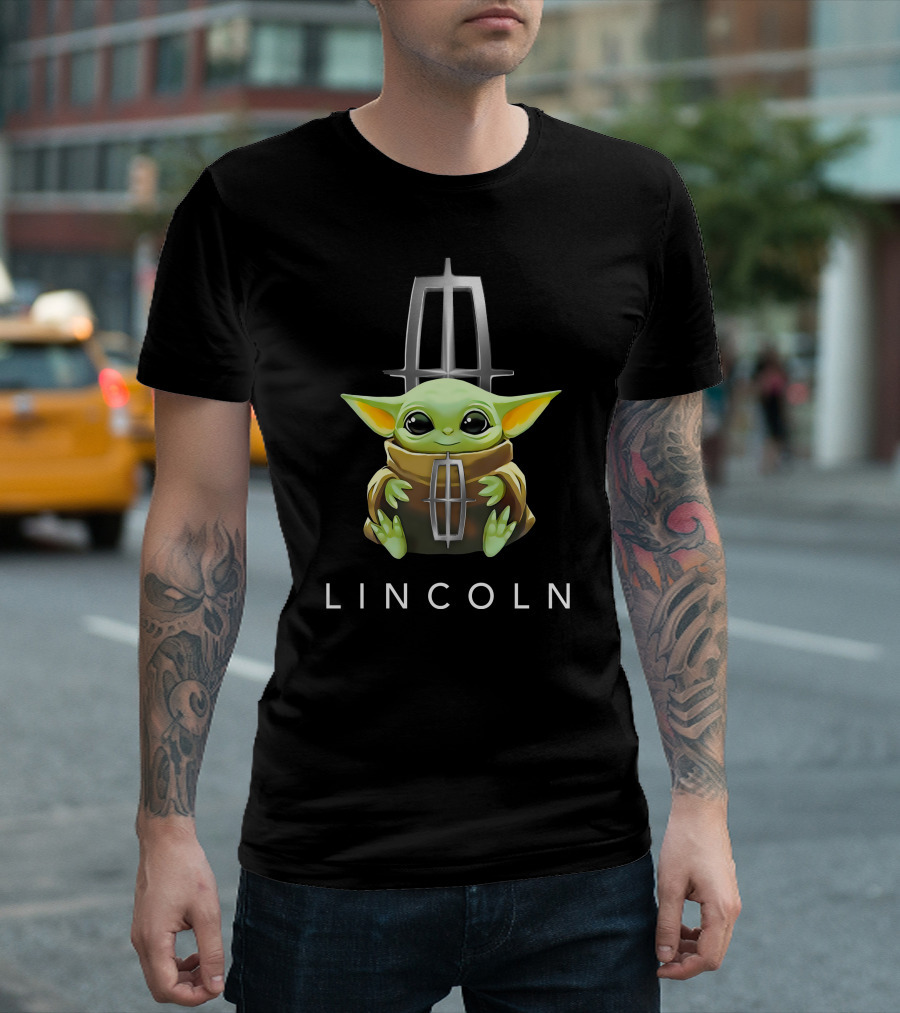 Baby Yoda Holding Lincoln Silver T-Shirt