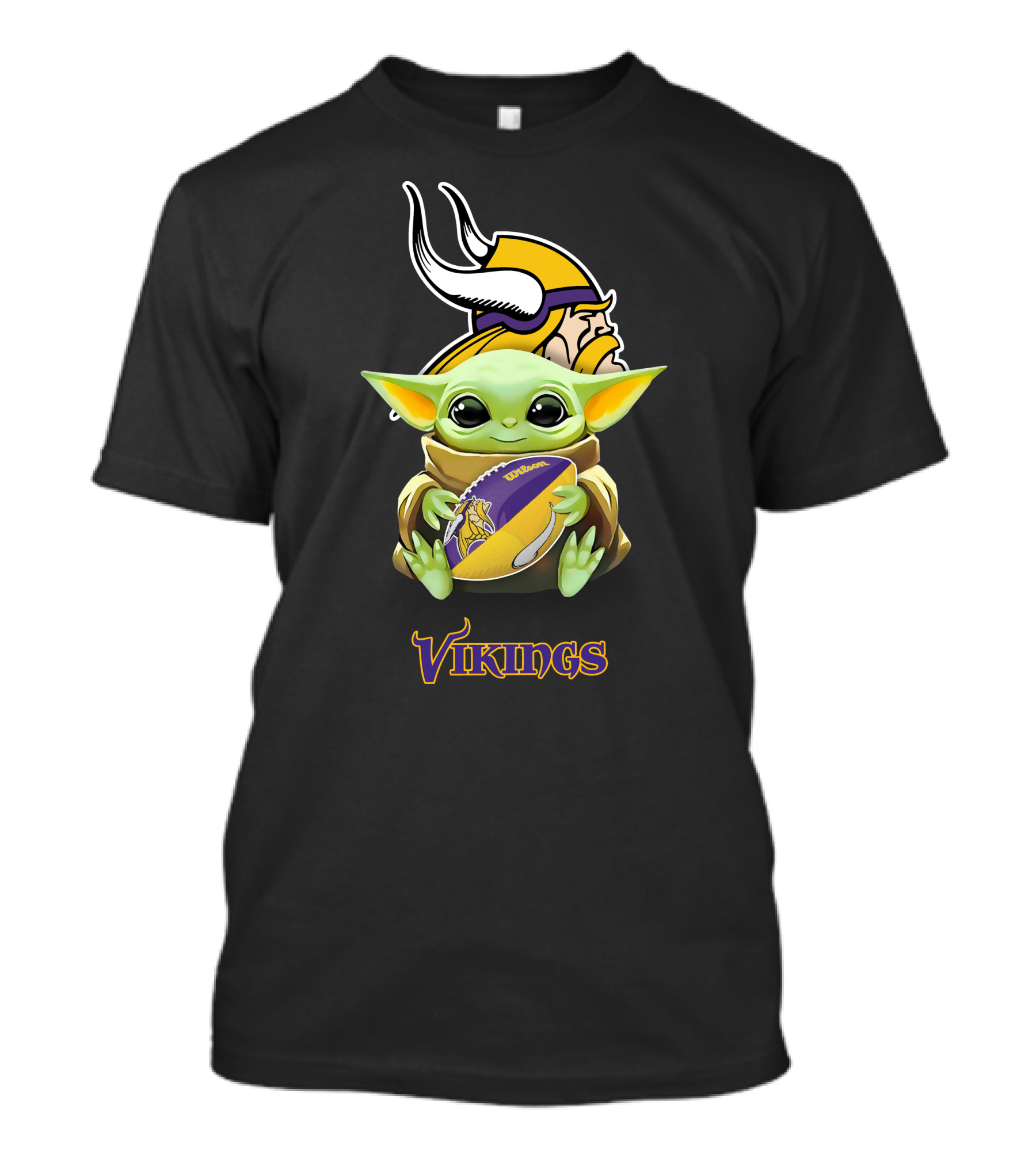 Minnesota Vikings Baby Yoda Hugging Football Fan Vikings T-Shirt