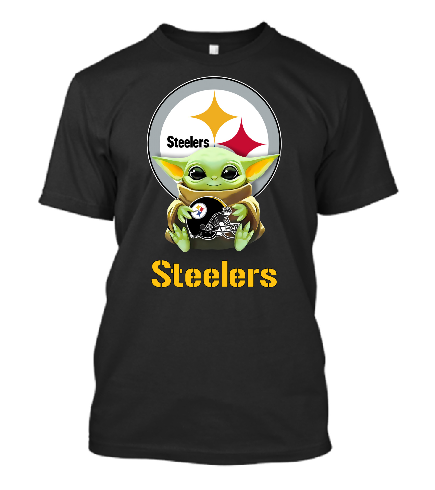 Baby Yoda Steelers Helmet Hug Steelers T-Shirt