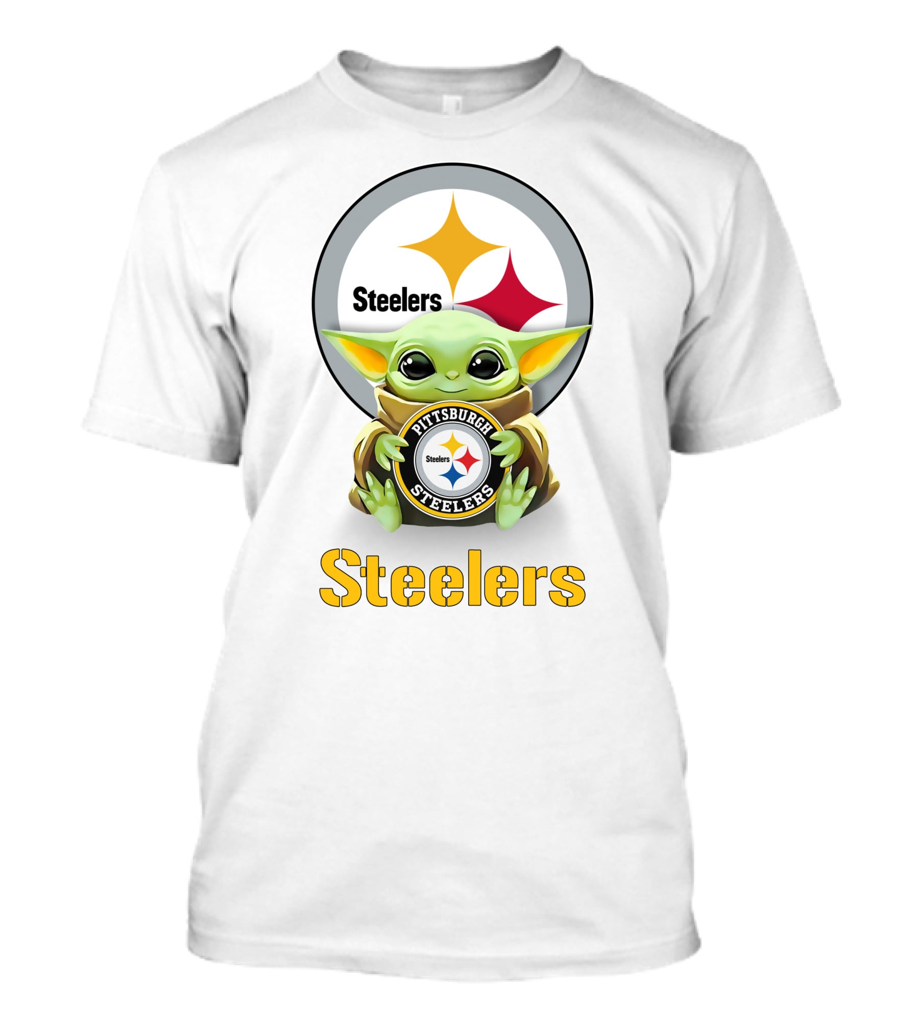 Baby Yoda Steelers Hugging Pittsburgh Steelers T-Shirt