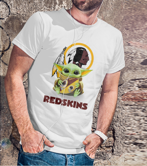 Baby Yoda Hug Redskins Football Washington T-Shirt
