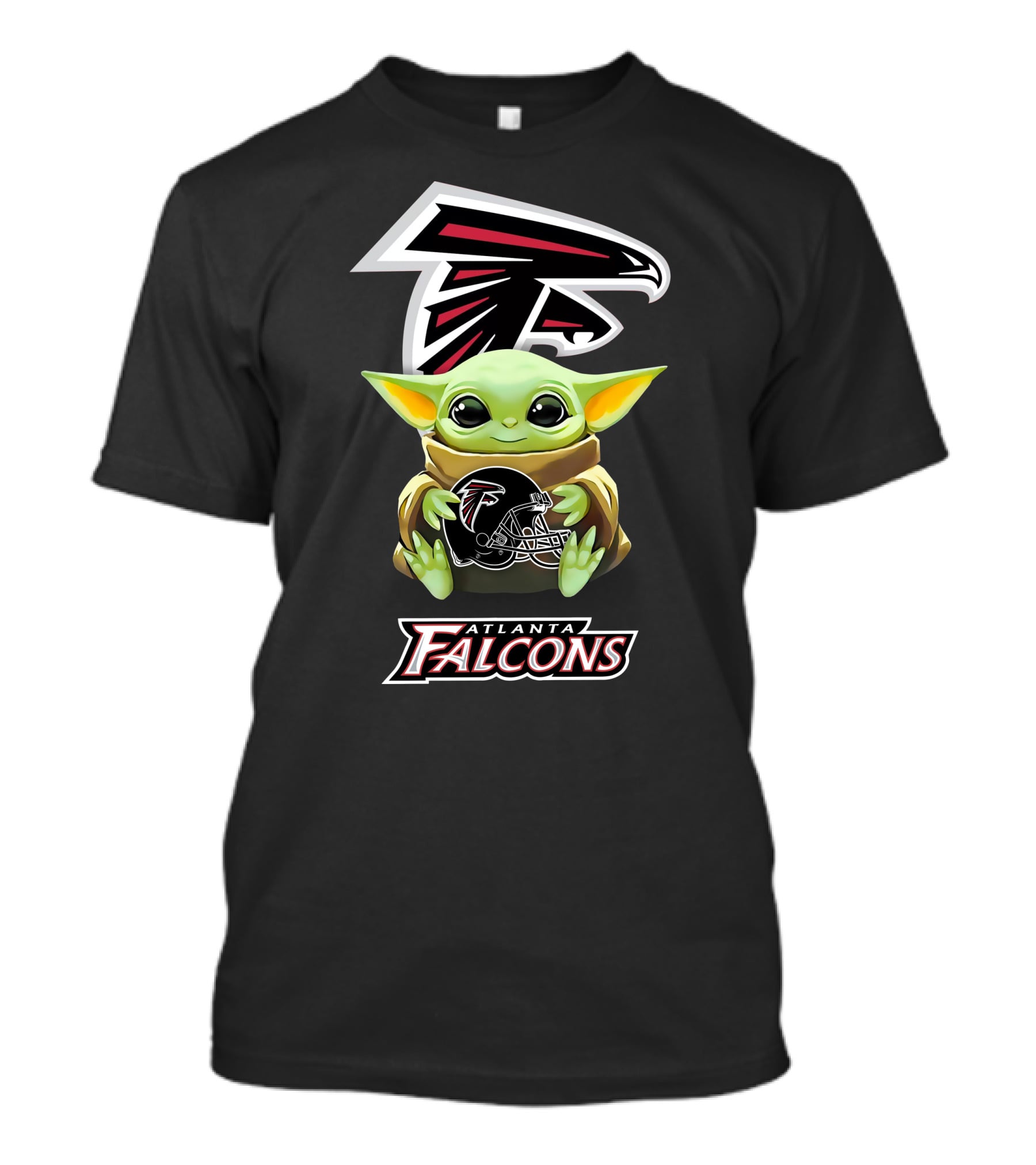 Atlanta Falcons Baby Yoda With Helmet And Team T-Shirt