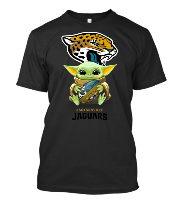 Jacksonville Jaguars Baby Yoda Hug Football Star Wars Tailgate T-Shirt