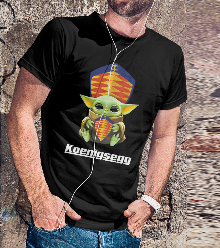 Star Wars Baby Yoda With Koenigsegg Shield Branding T-Shirt