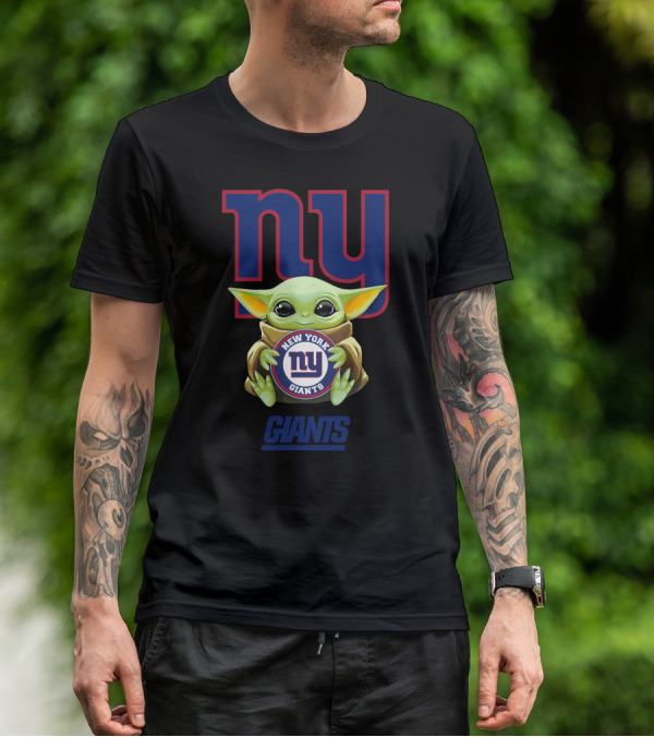 Star Wars Baby Yoda New York Giants Ny Giants Football Fan T-Shirt