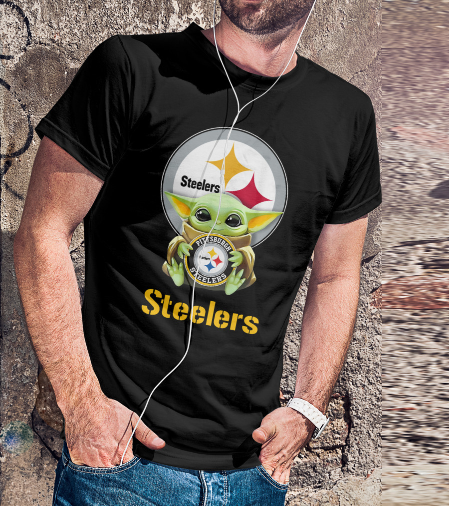 Star Wars Baby Yoda Hug Steelers Pittsburgh Steelers T-Shirt