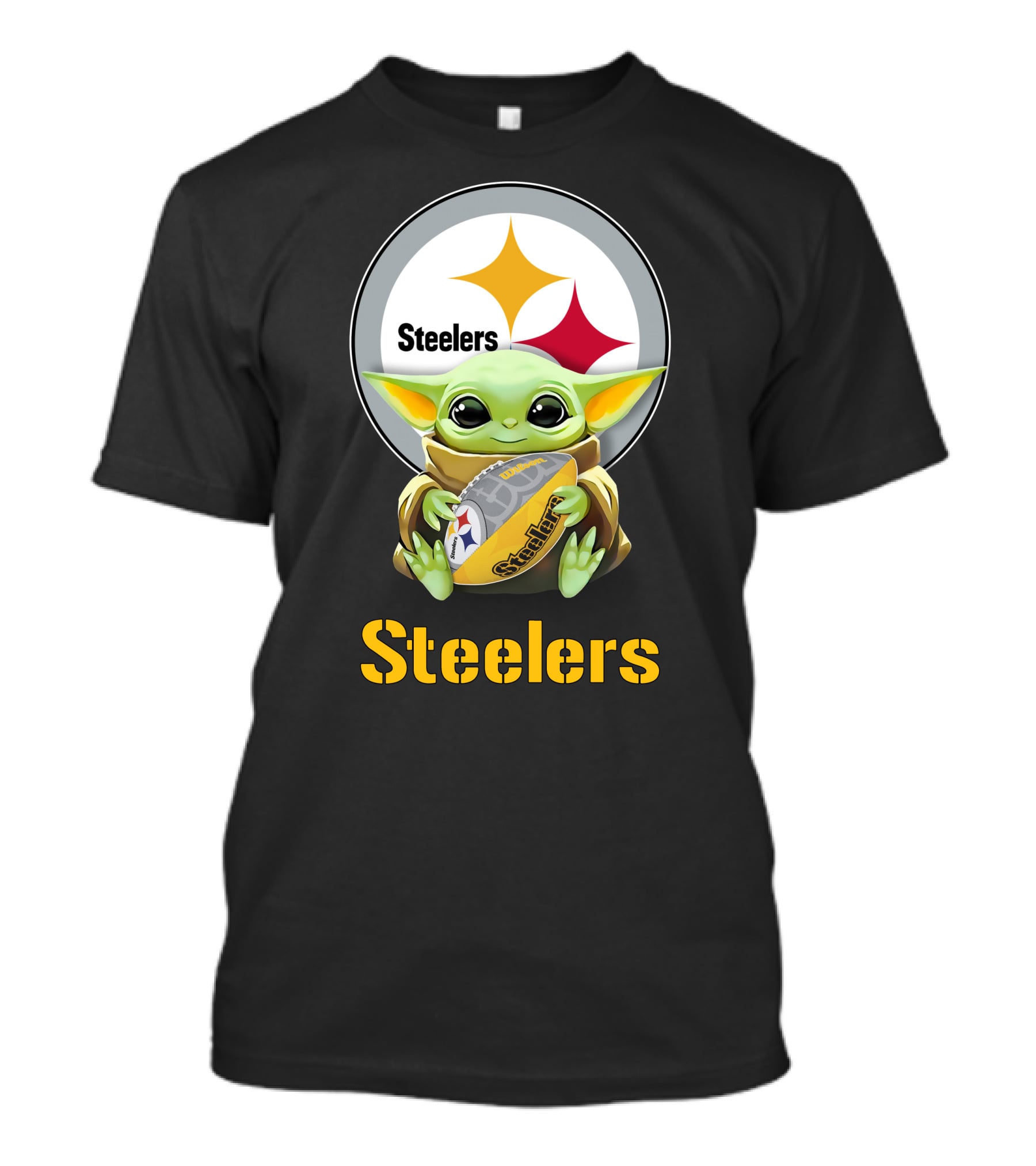 Star Wars Baby Yoda Hug Steelers Football Fan Tailgate T-Shirt