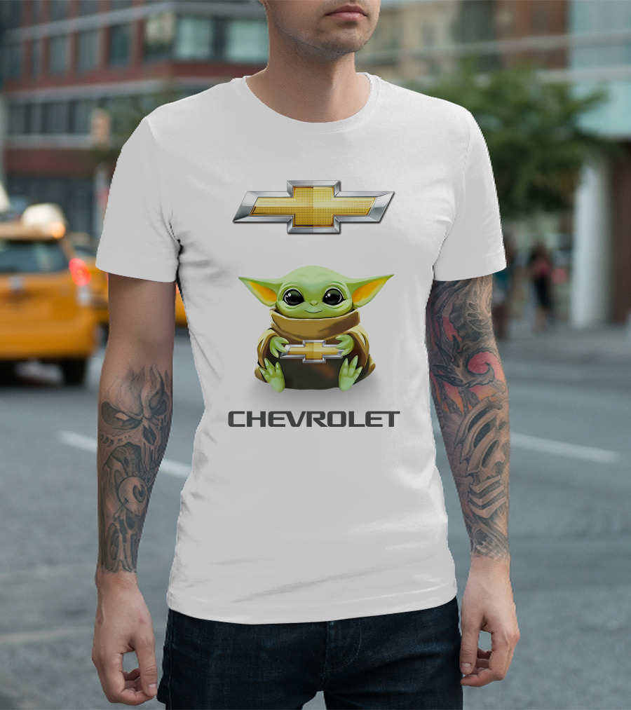 Baby Yoda Hug Chevrolet Emblem T-Shirt