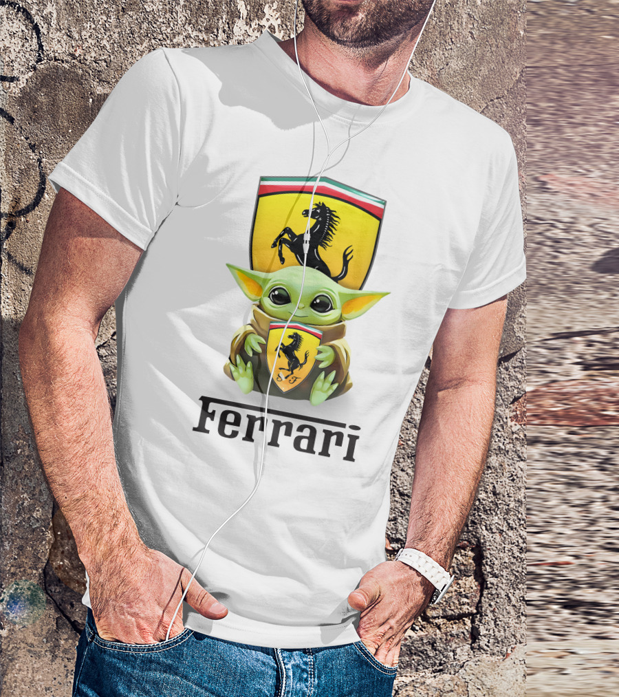Baby Yoda Holding Ferrari T-Shirt