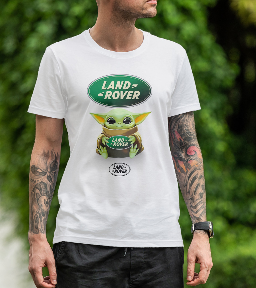 Baby Yoda Land Rover Green Logo Hug T-Shirt