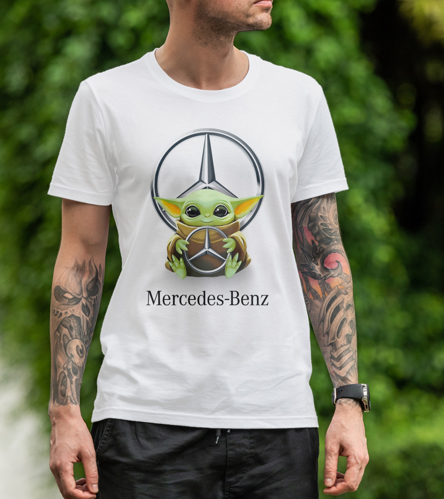 Baby Yoda Holding Mercedes-Benz T-Shirt