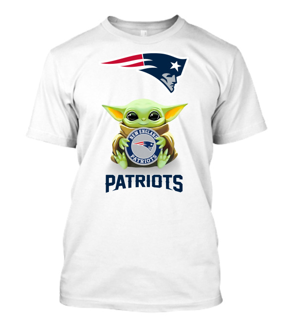 Baby Yoda New England Patriots Hugging T-Shirt