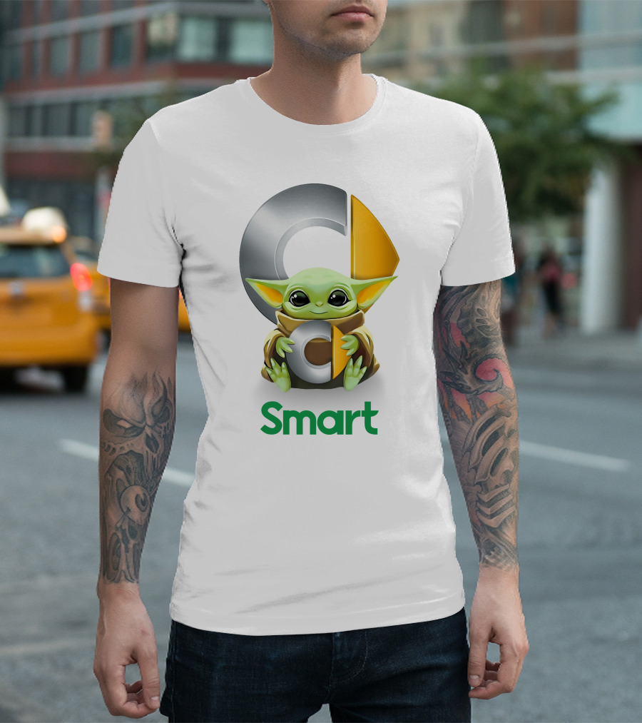 Baby Yoda Hug C Smart White T-Shirt