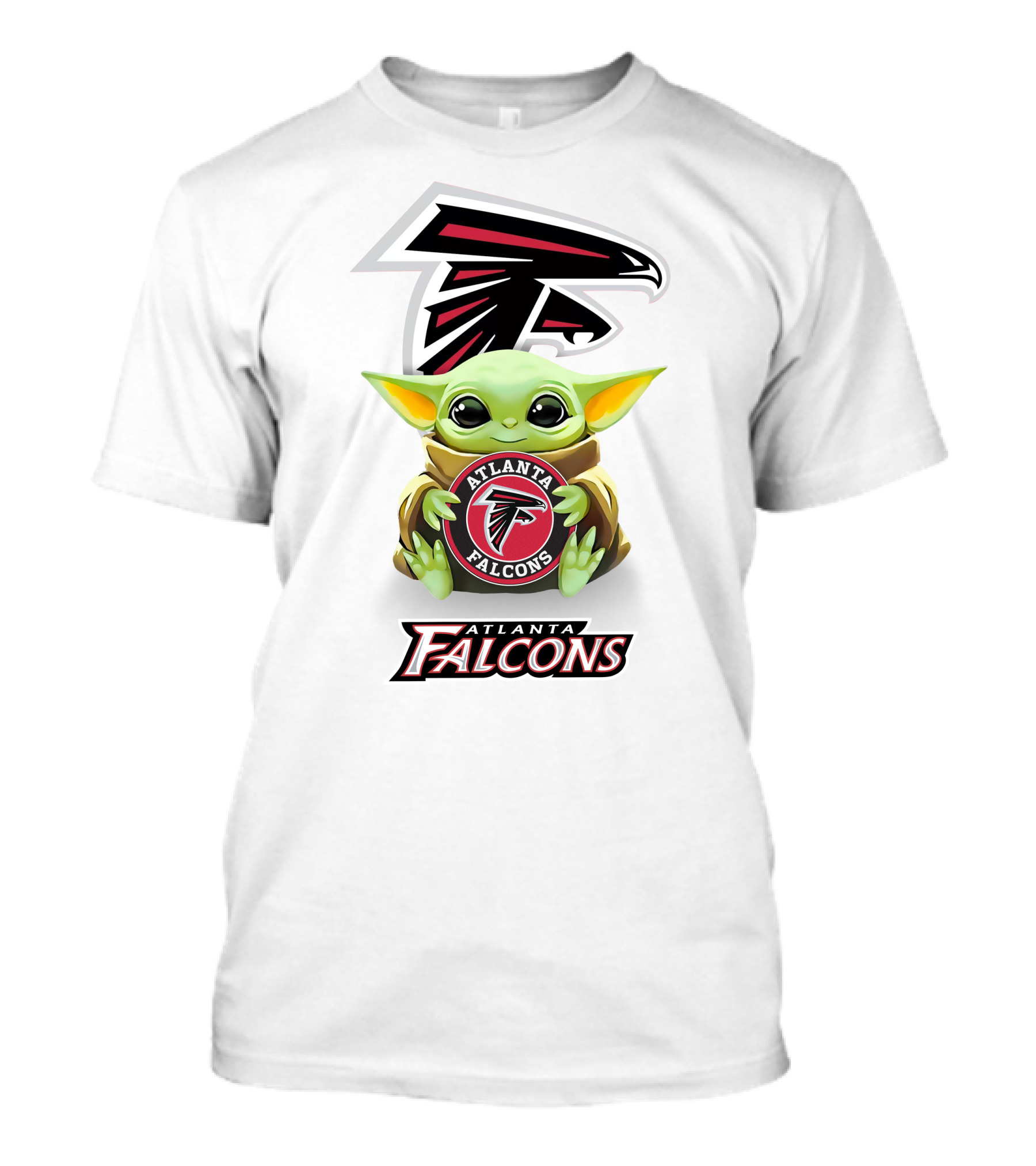 Star Wars Baby Yoda With Atlanta Falcons NFL T-Shirt