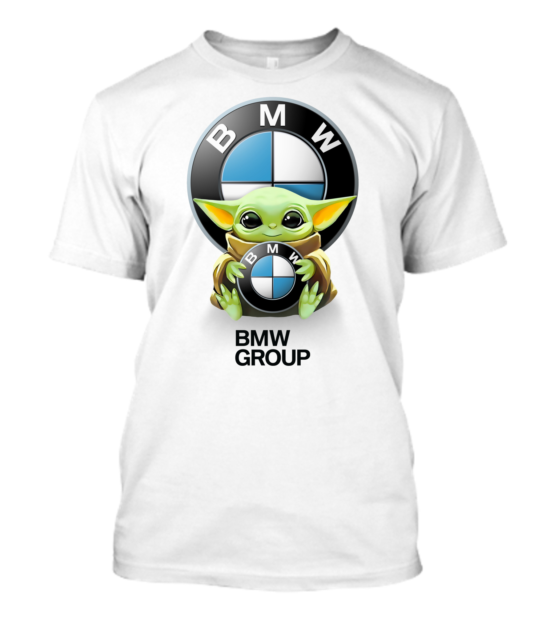Star Wars Baby Yoda BMW Group Hug White T-Shirt
