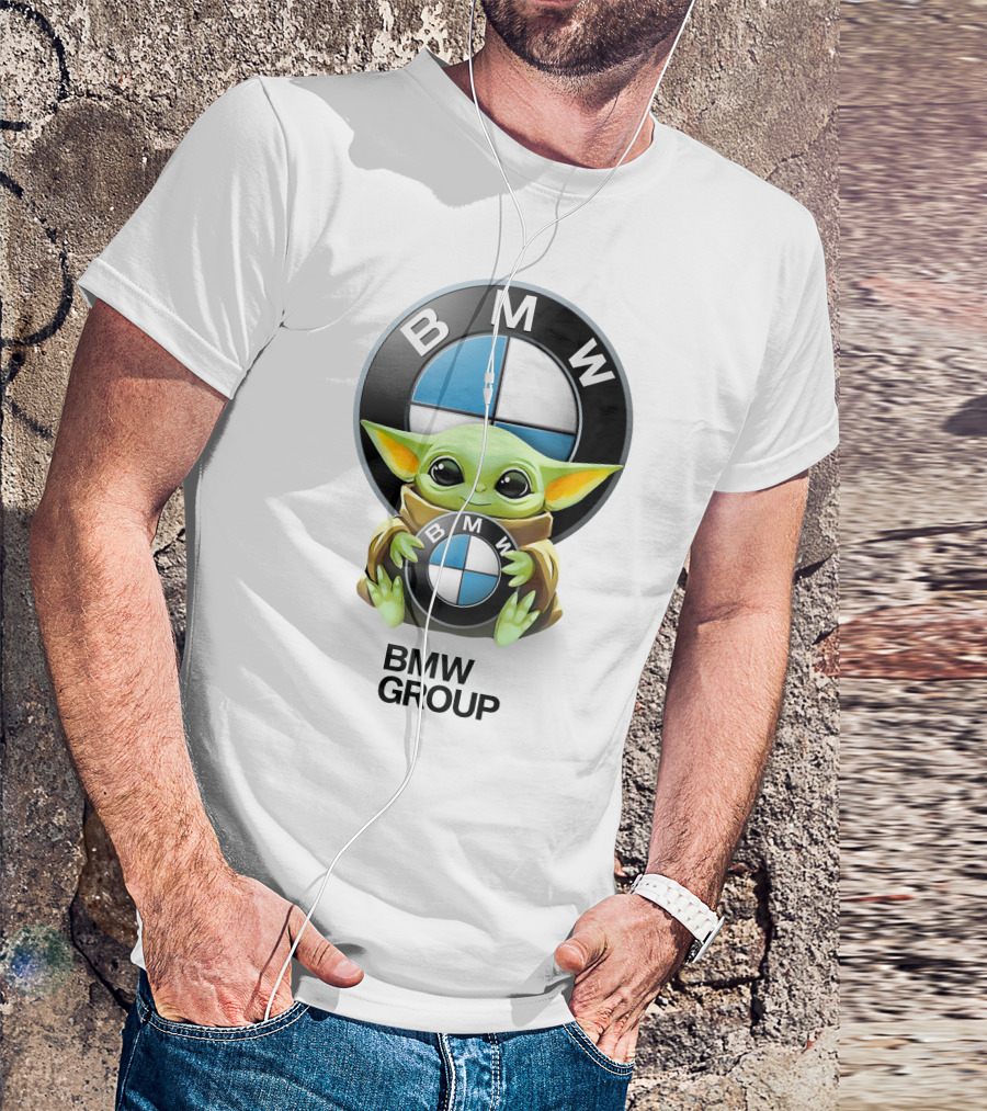 Star Wars Baby Yoda BMW Group Hug White T-Shirt