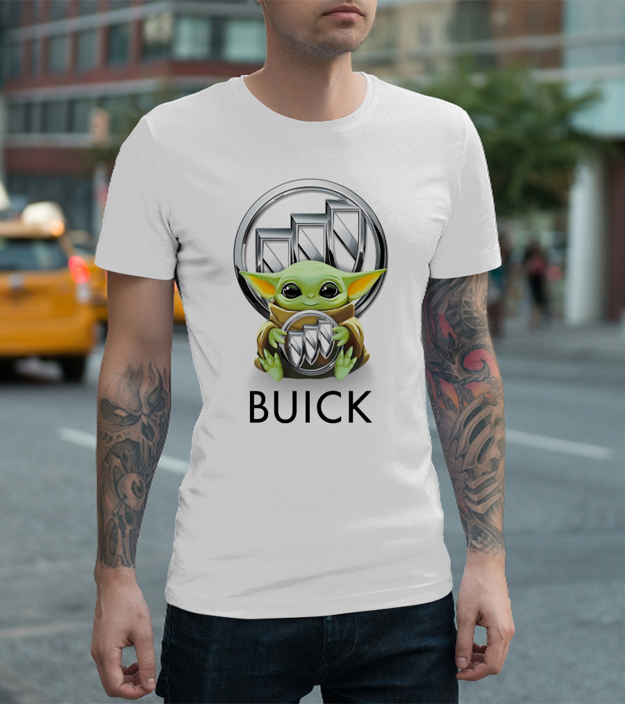 Star Wars Baby Yoda Holding Buick Emblem T-Shirt
