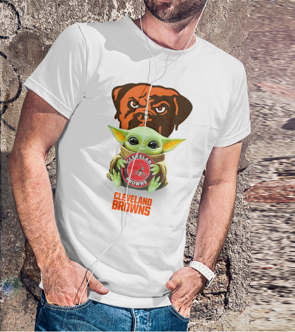 Star Wars Baby Yoda Cleveland Browns T-Shirt