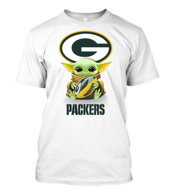 Star Wars Baby Yoda Hug Green Bay Packers Football Packers T-Shirt