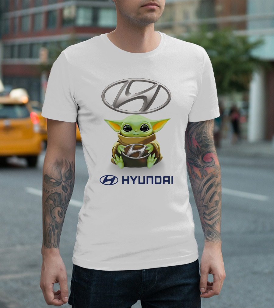 Star Wars Baby Yoda Holding Hyundai T-Shirt