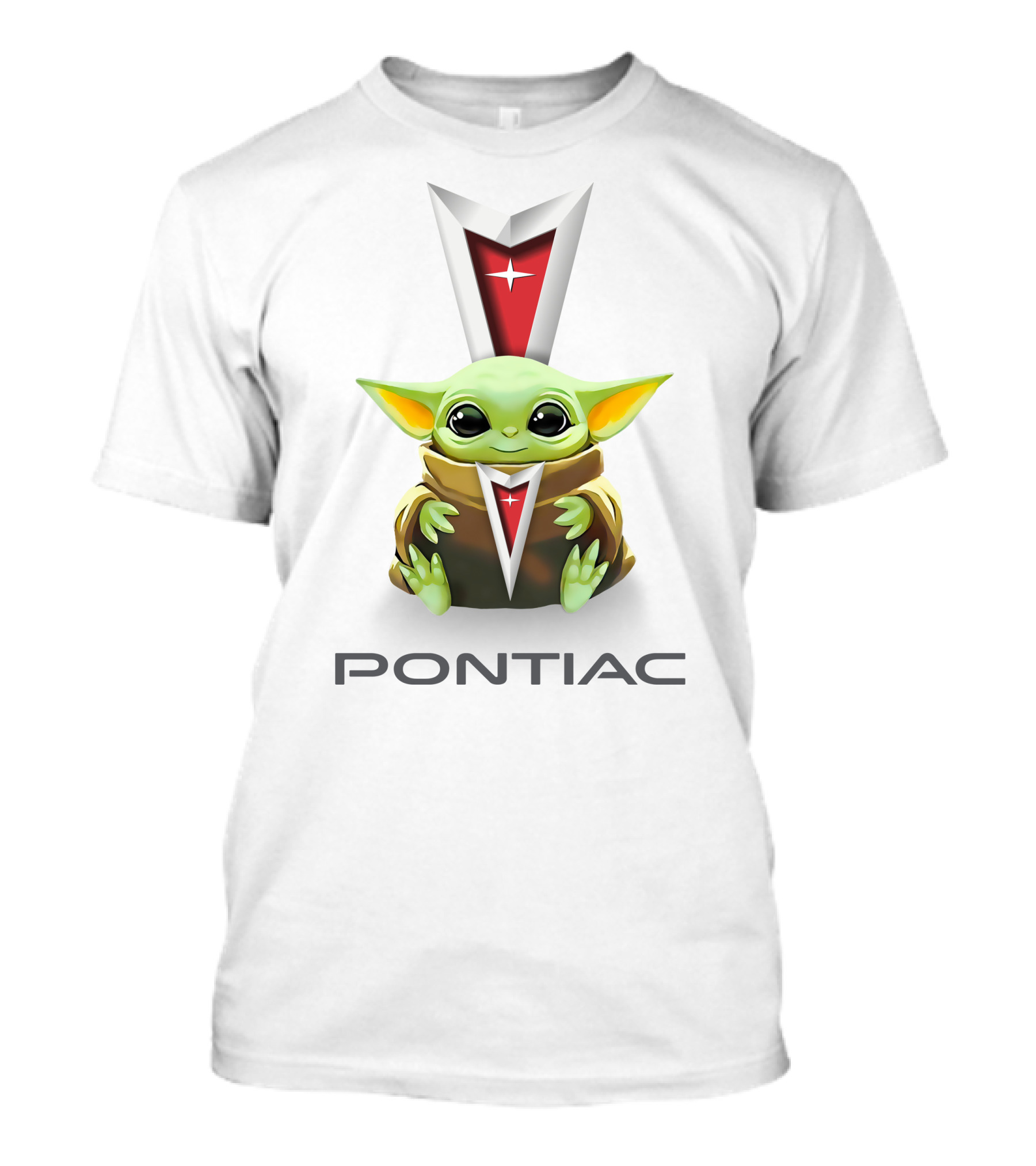Star Wars Baby Yoda Hug Pontiac Logo White T-Shirt