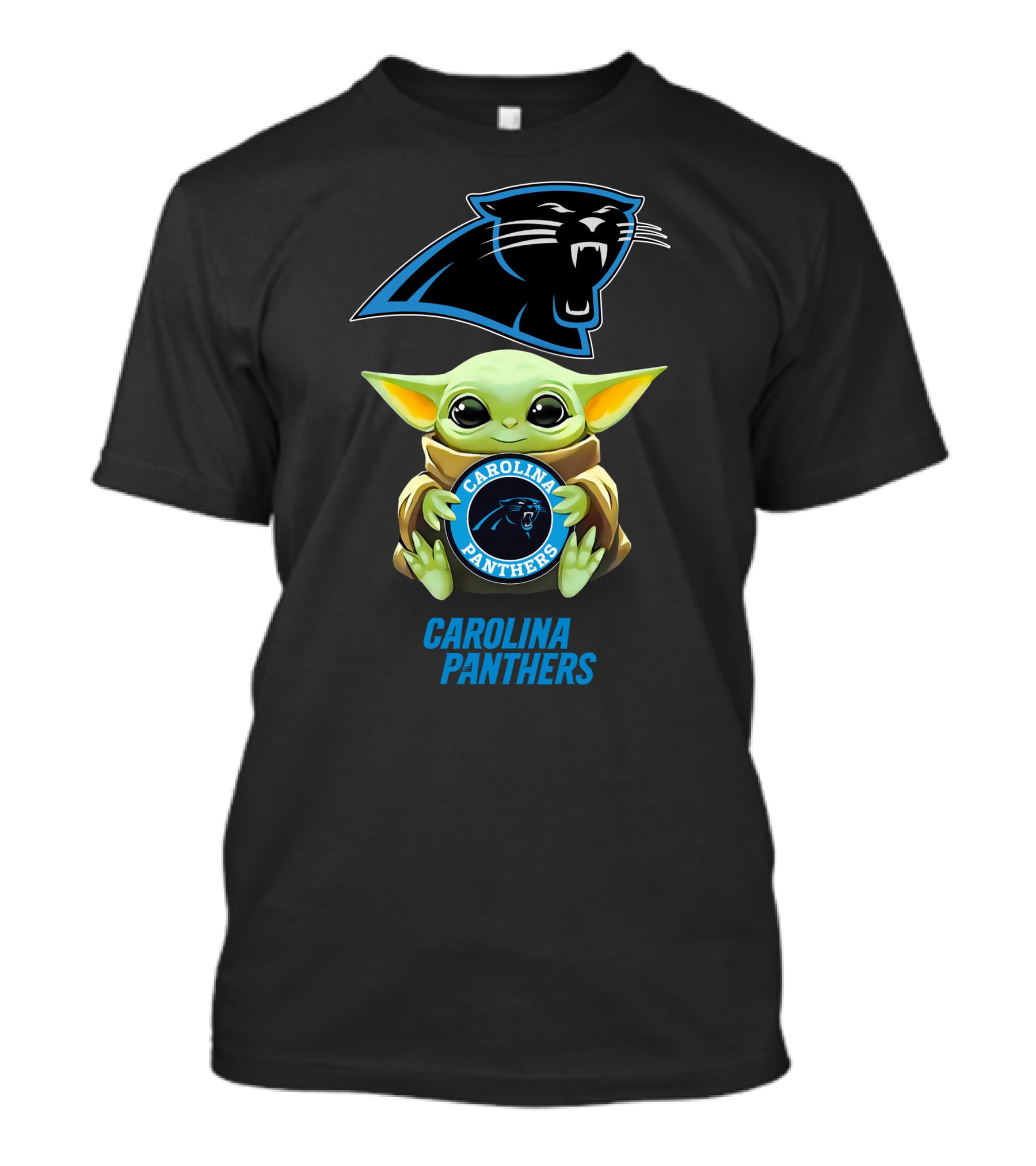 Grogu With Carolina Panthers Emblem T-Shirt