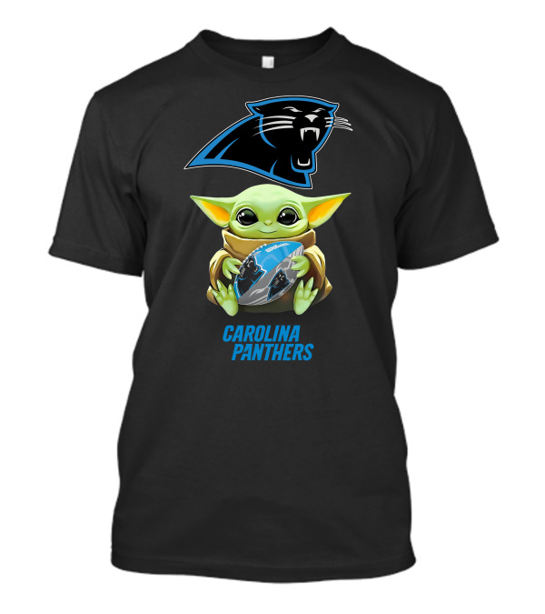 Carolina Panthers Grogu Hugging Football Fan T-Shirt