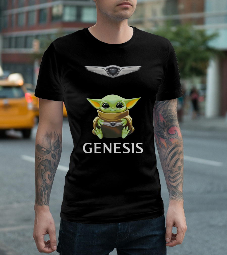 Grogu Hug Genesis Logo Fusion T-Shirt
