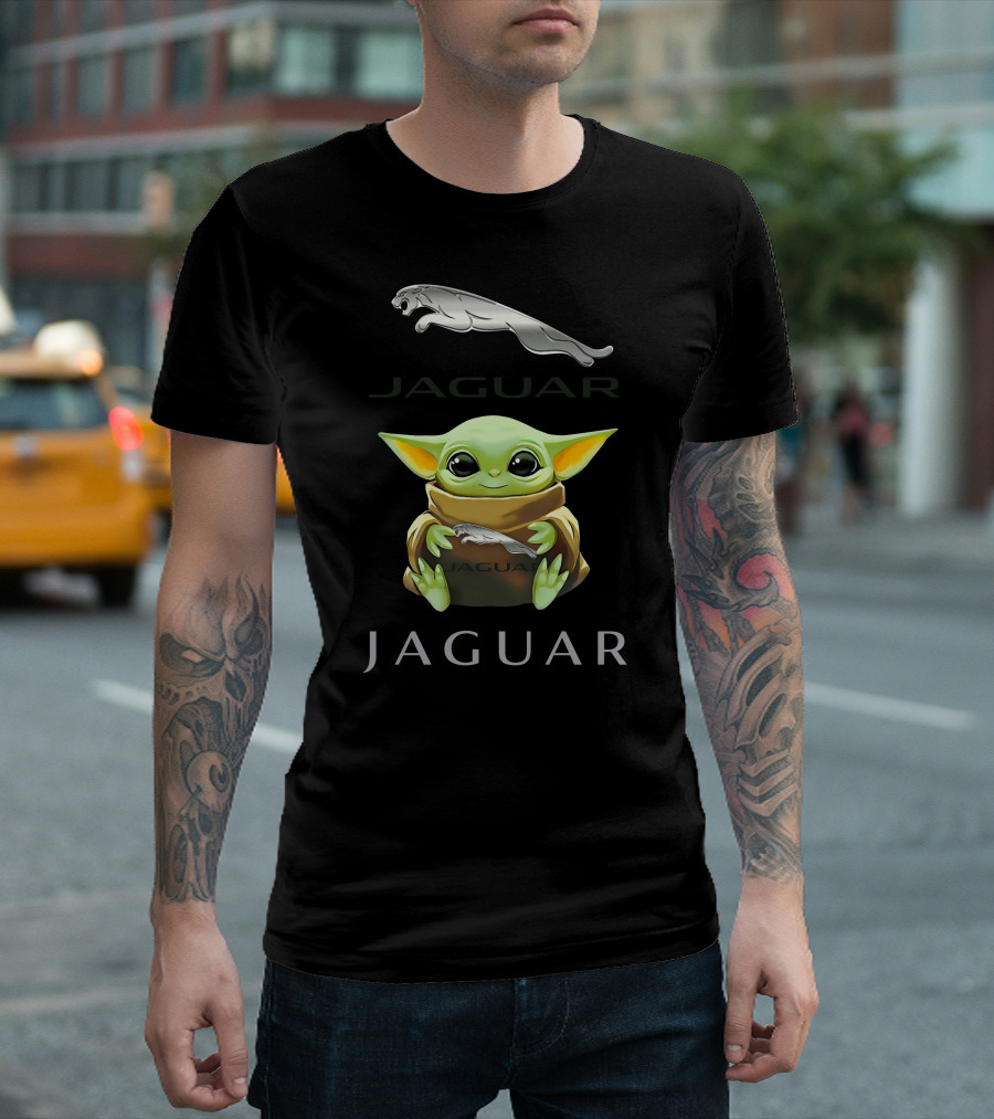 Grogu Hug Jaguar Logo Fusion T-Shirt