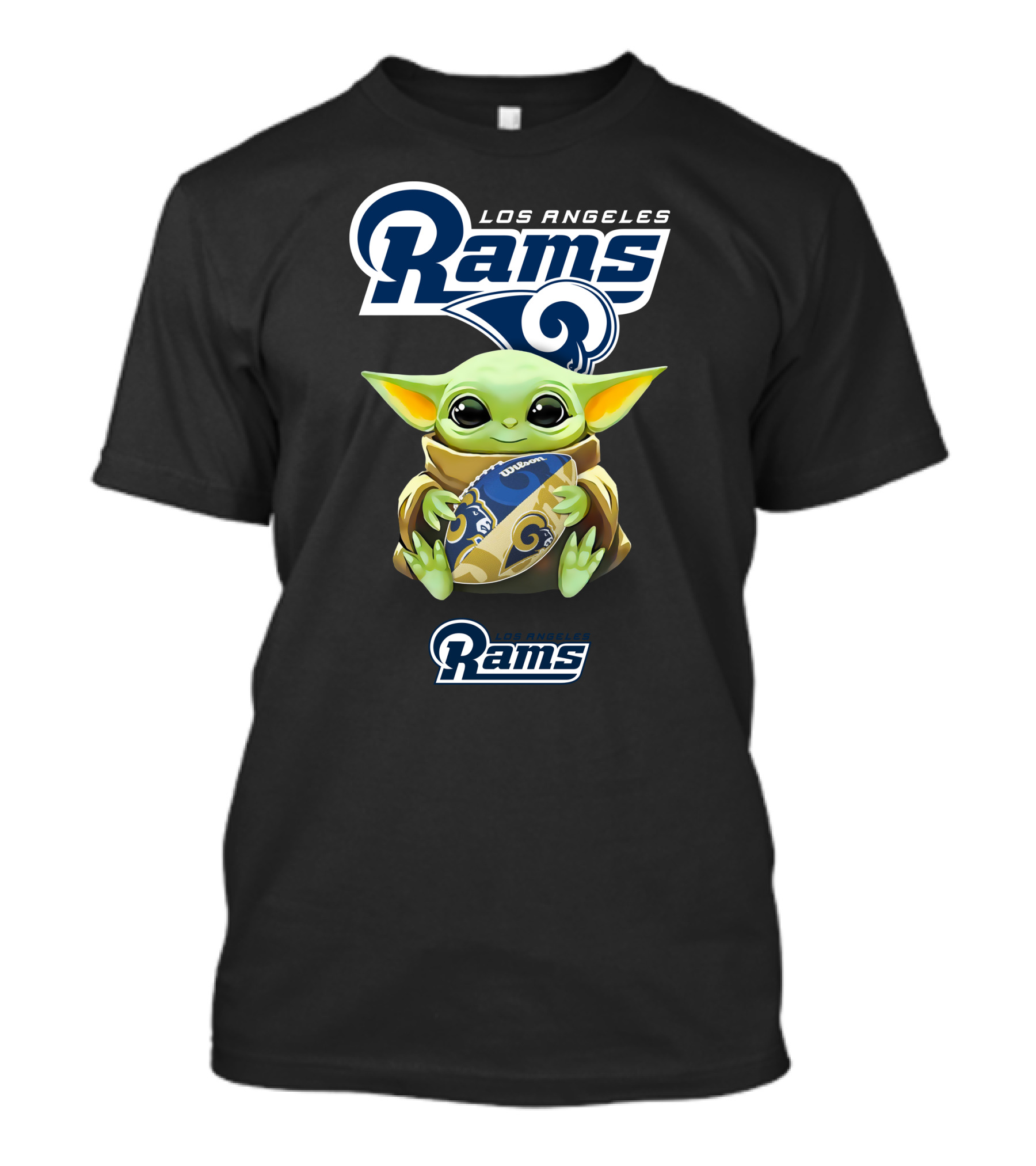 Grogu Hugging Los Angeles Rams Football Tailgate T-Shirt