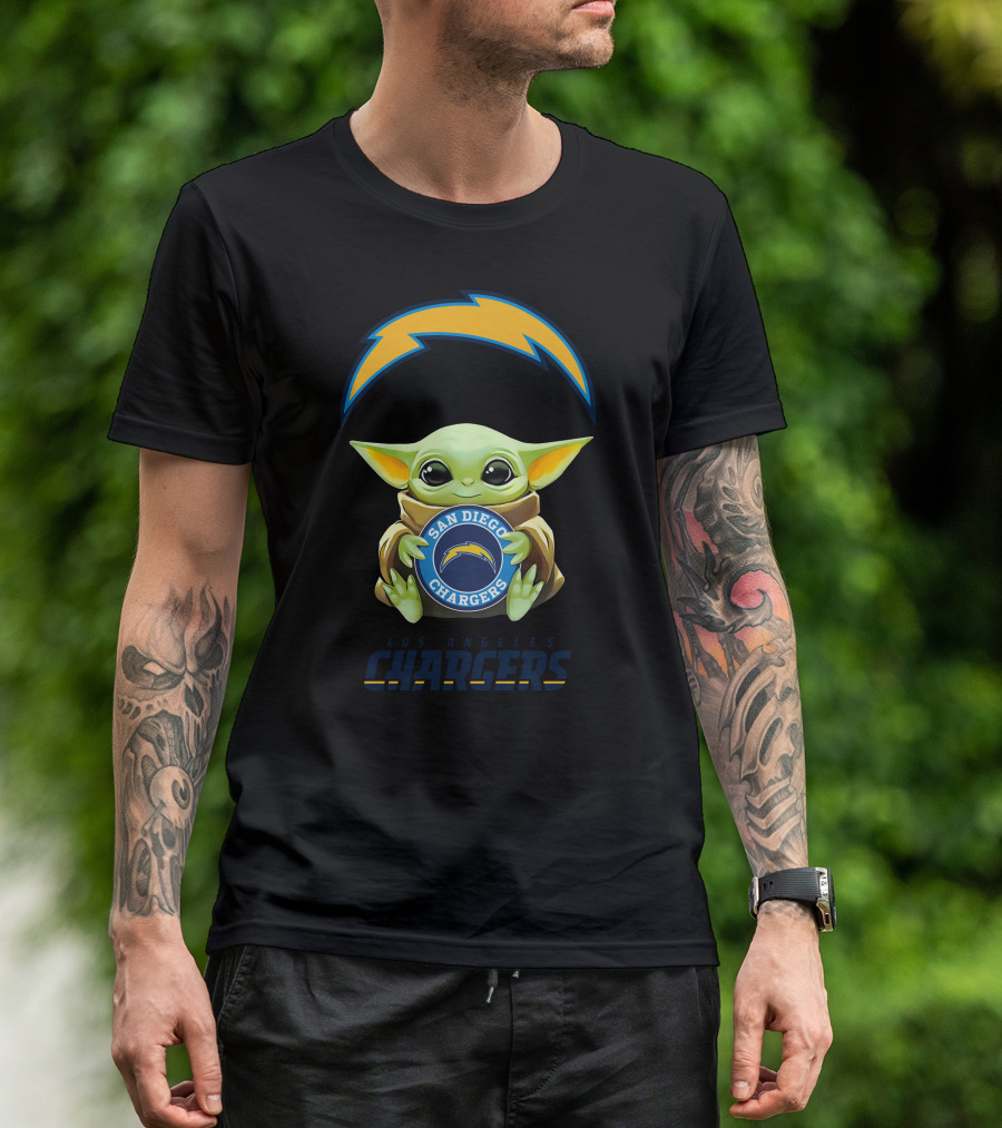 Grogu Hug Los Angeles Chargers San Diego Chargers T-Shirt