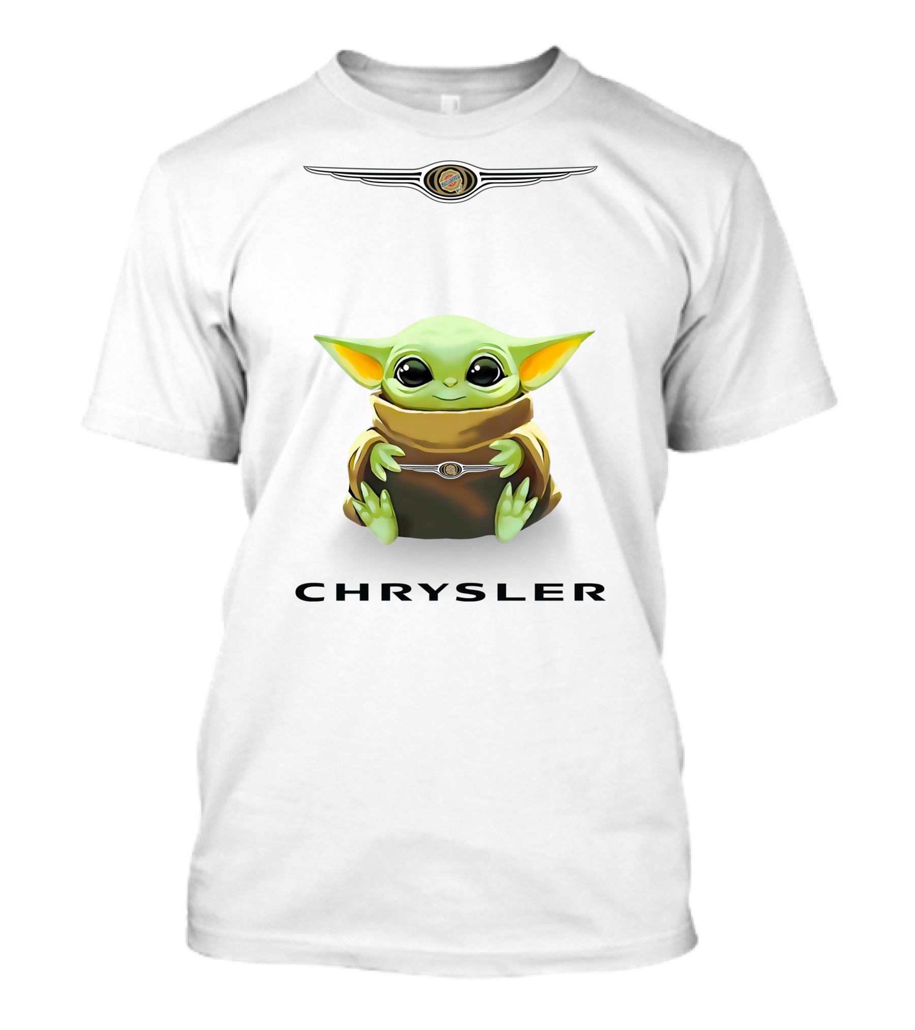 Grogu Chrysler Logo Hug White T-Shirt
