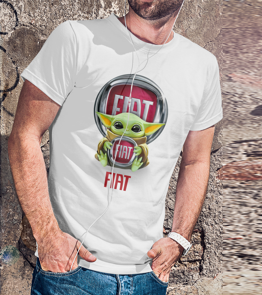 Grogu Hug Fiat Logo Display T-Shirt