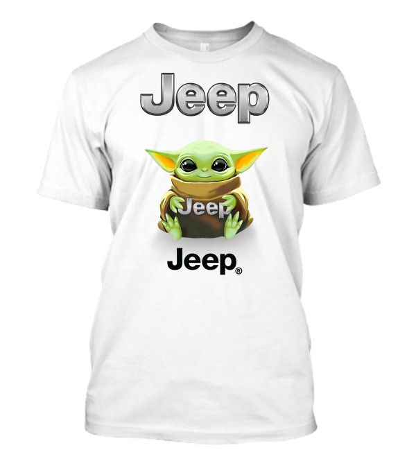 Grogu Hug Jeep Green Baby Yoda Holding T-Shirt