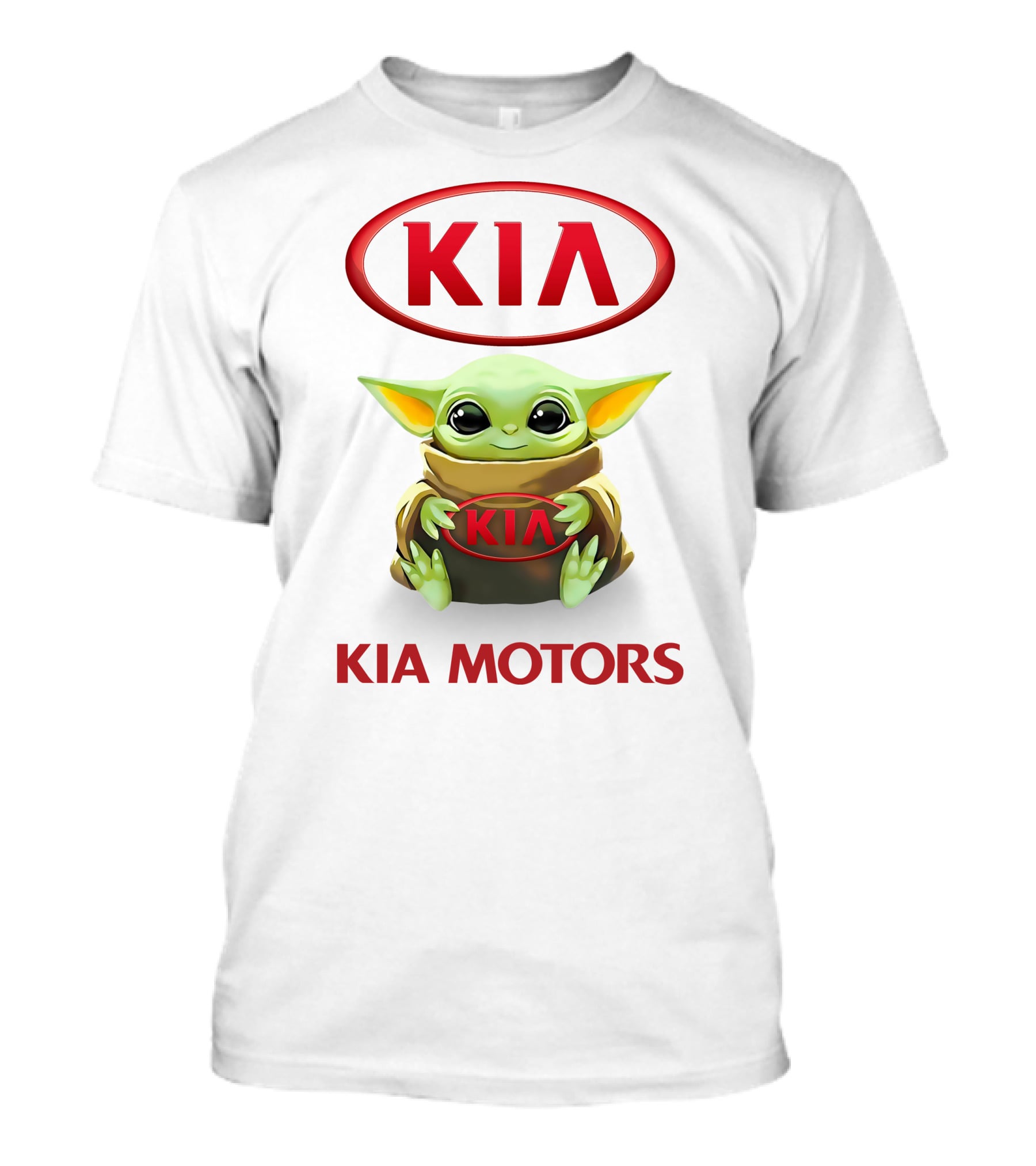 Grogu Hugging Kia Logo Kia Motors T-Shirt