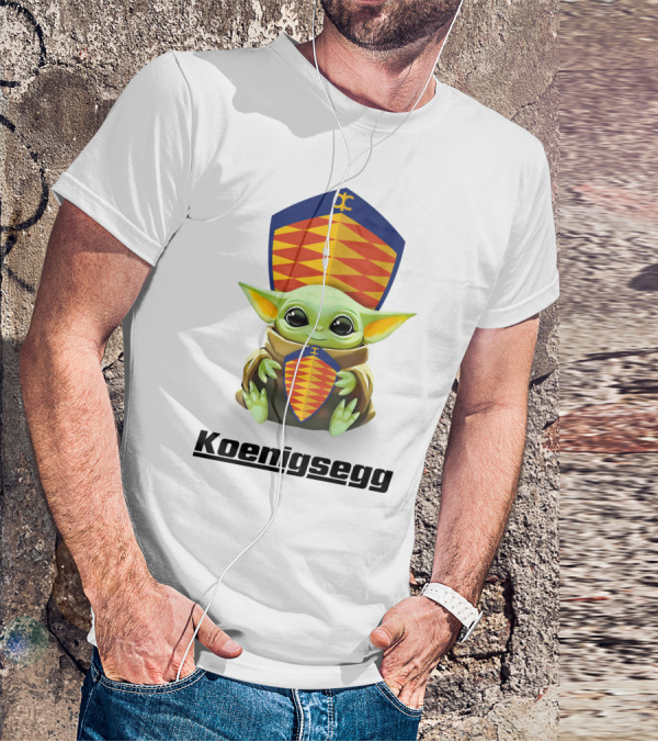 Grogu Holding Koenigsegg Shield Crest T-Shirt