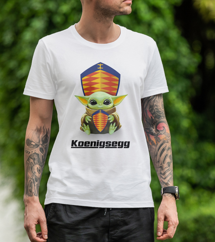 Grogu Holding Koenigsegg Shield Crest T-Shirt