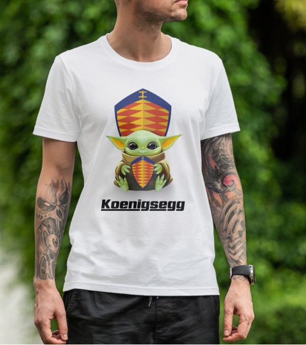 Grogu Holding Koenigsegg Shield Crest T-Shirt
