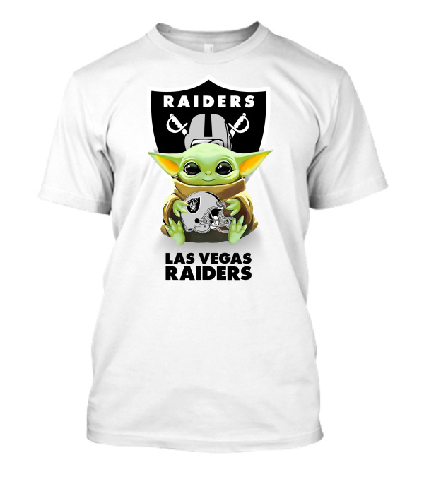 Grogu Hugging Las Vegas Raiders Helmet Raiders T-Shirt