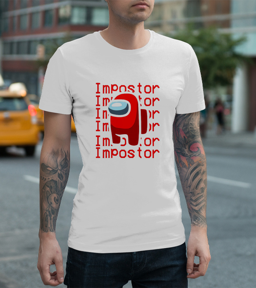 Among Us Impostor Red Character T-Shirt