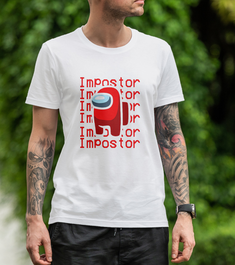 Impostor Among Us Red Crewmate Character T-Shirt