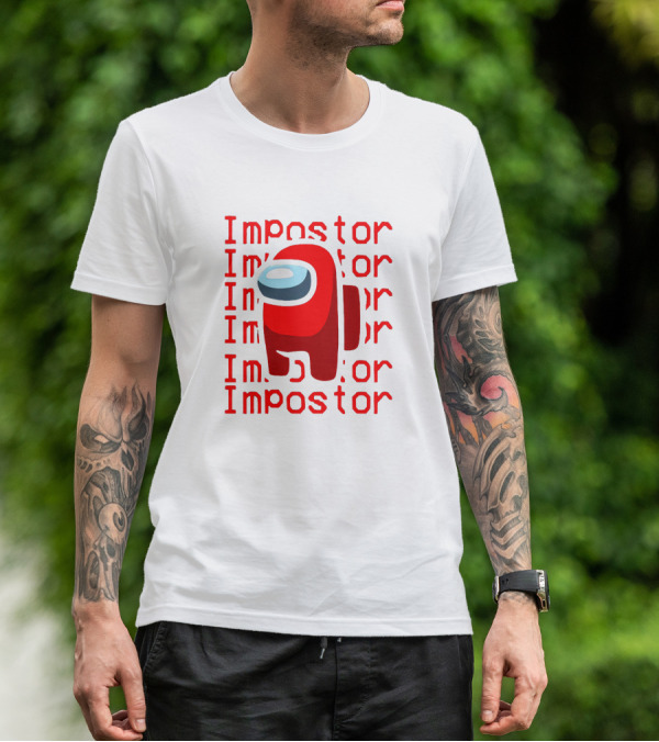 Impostor Among Us Red Crewmate Character T-Shirt