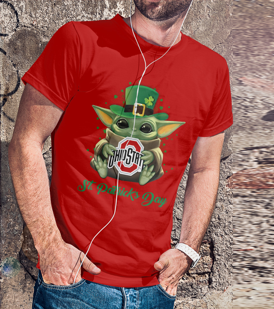 Ohio State Buckeyes Baby Yoda St. Patrick's Day T-Shirt