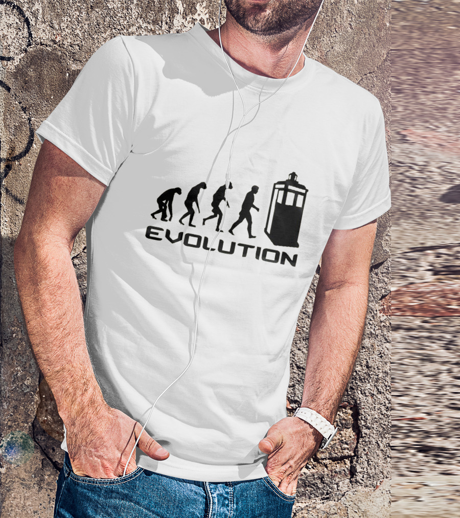 Whovians Evolution TARDIS Silhouette Transformation T-Shirt